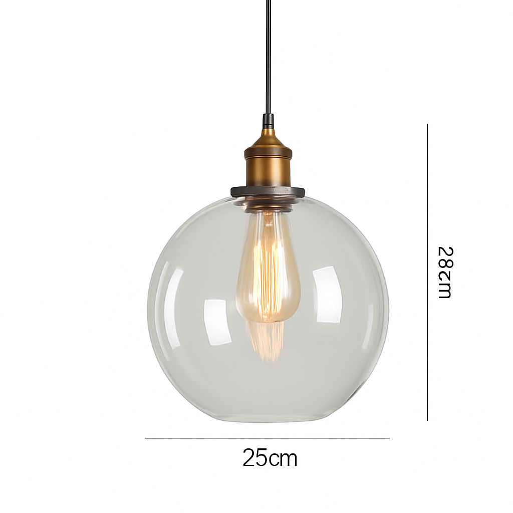 suspension vintage nordique en verre industriel pour bar