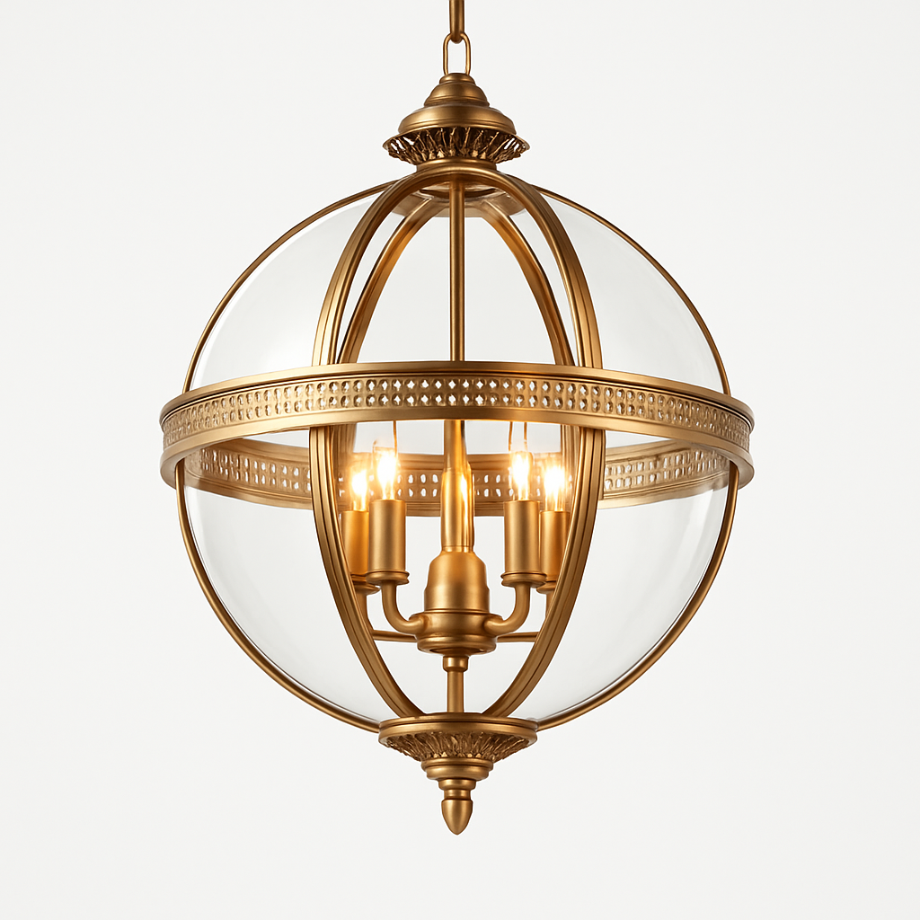 Suspension Vintage Plafonnier Fer Forgé Verre Américain