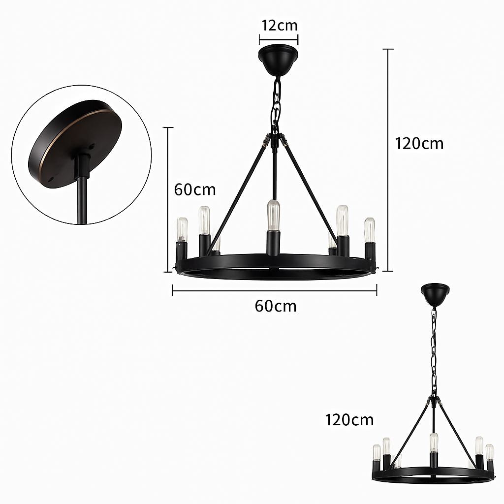 suspension vintage rétro en fer forgé éclairage intérieur en led
