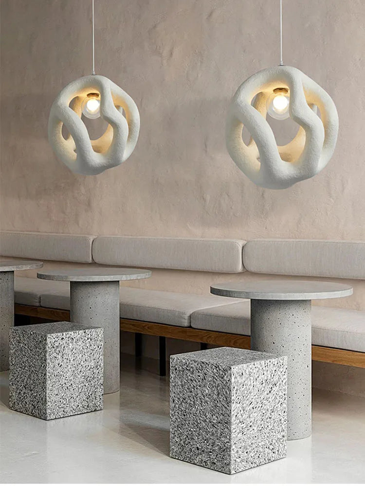 suspension wabi-sabi design haut de gamme en résine led