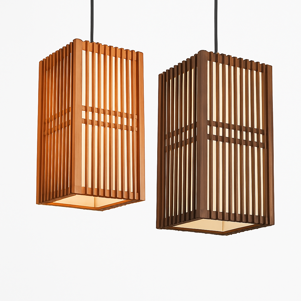 suspension zen bois vintage japonais