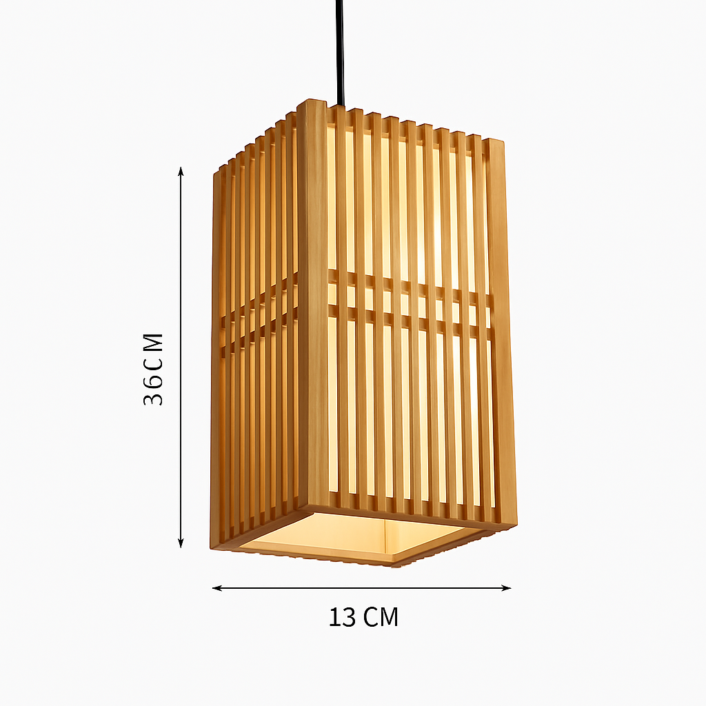 suspension zen bois vintage japonais