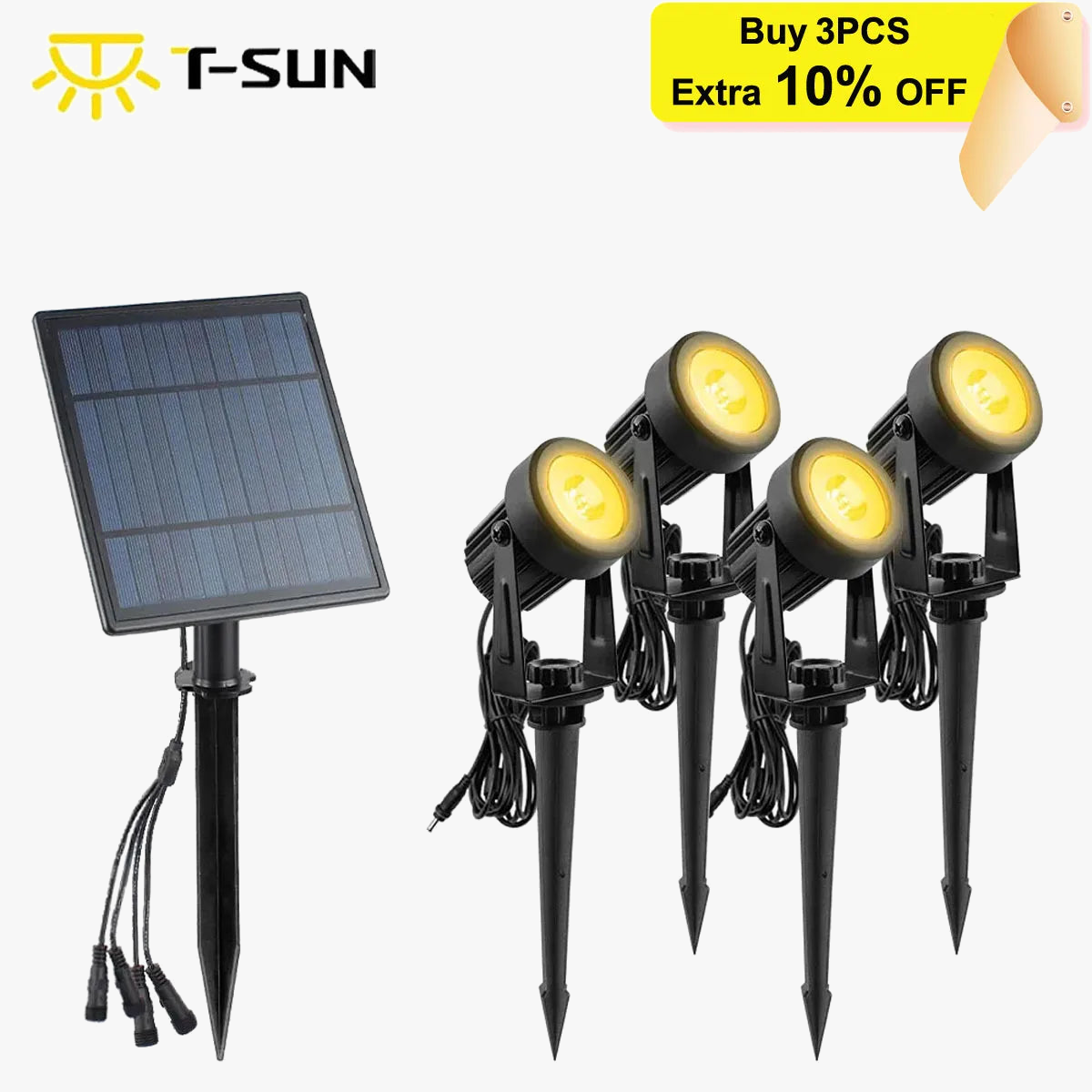 T-sunrise lumière extérieure LED solaire IP65 étanche décoration de jardin lumières RGB blanc chaud/froid paysage lampes d'éclairage de cour