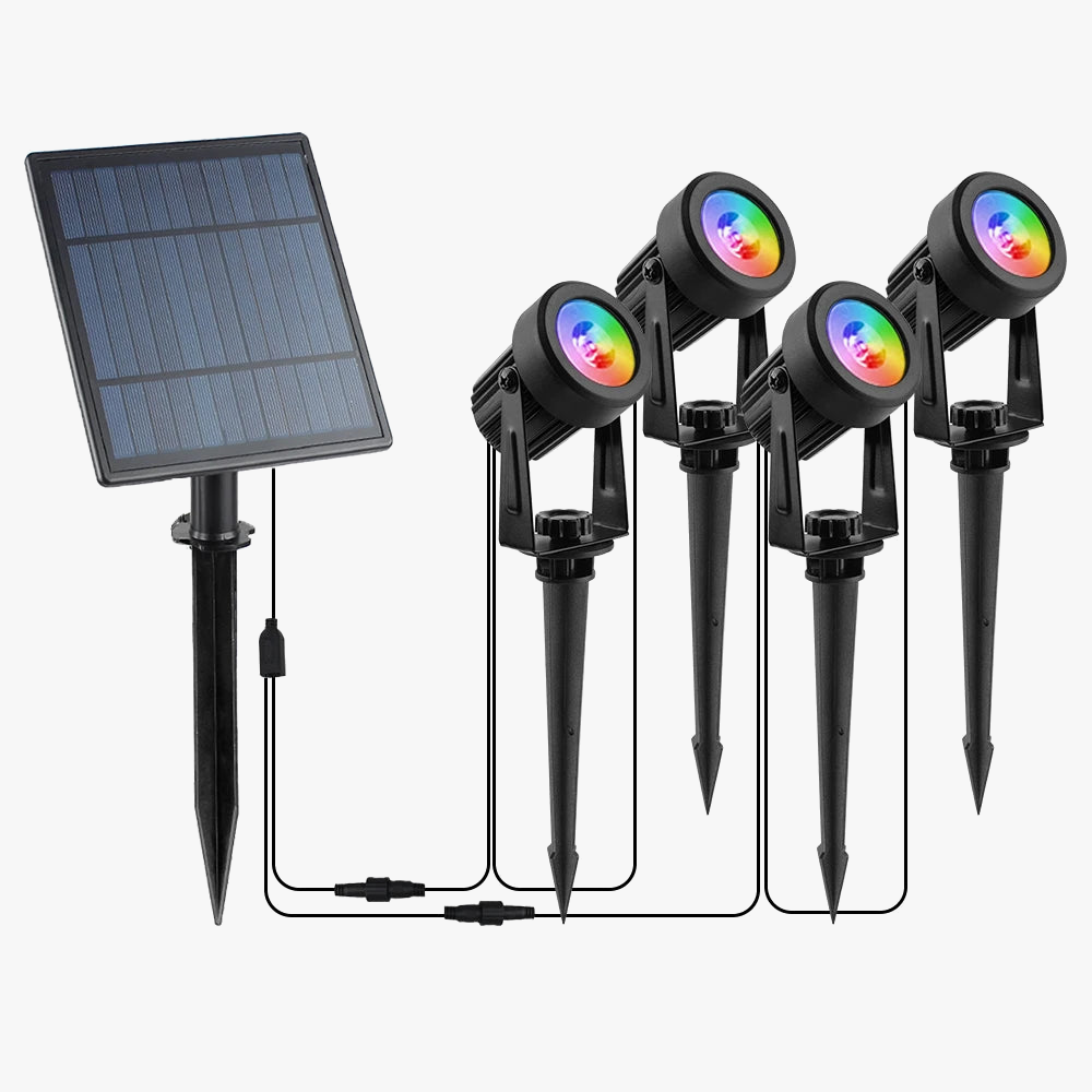 T-sunrise lumière extérieure LED solaire IP65 étanche décoration de jardin lumières RGB blanc chaud/froid paysage lampes d'éclairage de cour