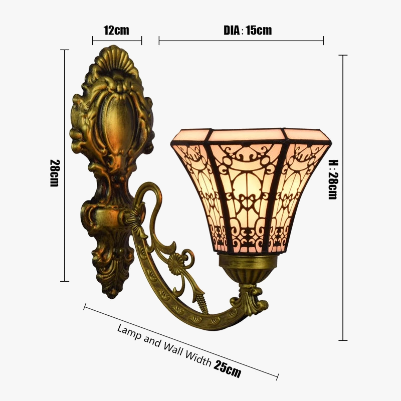 tiffany miroir rétro lampe tournesol simple tête applique murale