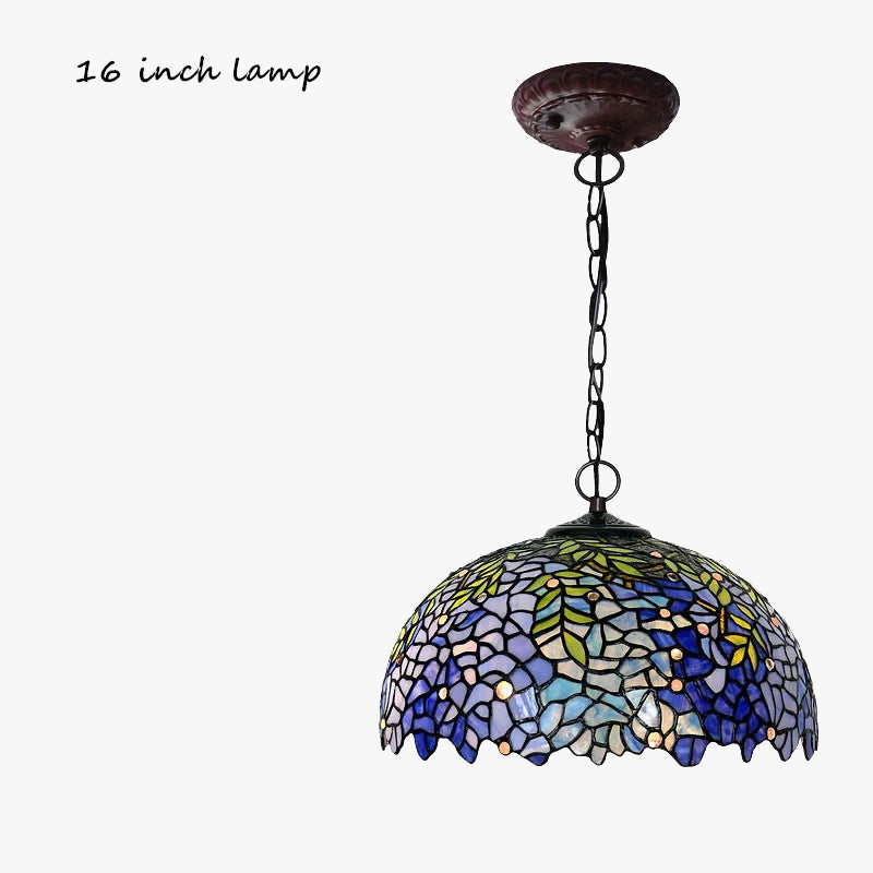 Tiffany suspension vitrail glycine abat-jour suspension salon hôtel Villa rétro Art créatif suspension