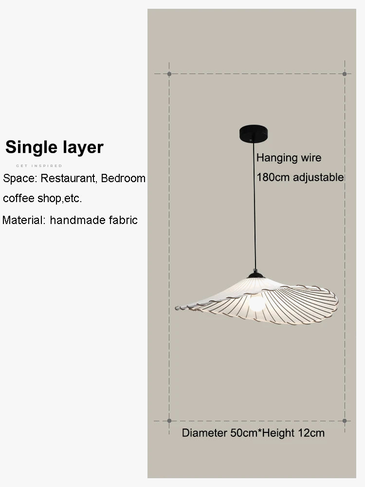 Tissu nordique suspension LED lumière Restaurant chambre salle à manger décoration de la maison Lustre créatif coton lin chapeau Lustre lampe