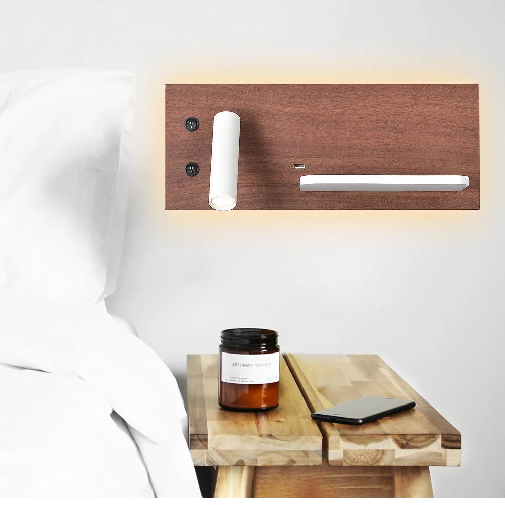 Tokili Applique murale LED avec chargeur USB et sans fil