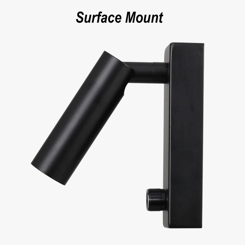 Tokili Lampe de lecture murale Tête de lit Lampe de chevet avec interrupteur rotatif Gradateur Projecteur réglable Applique en nickel noir Marque LED4