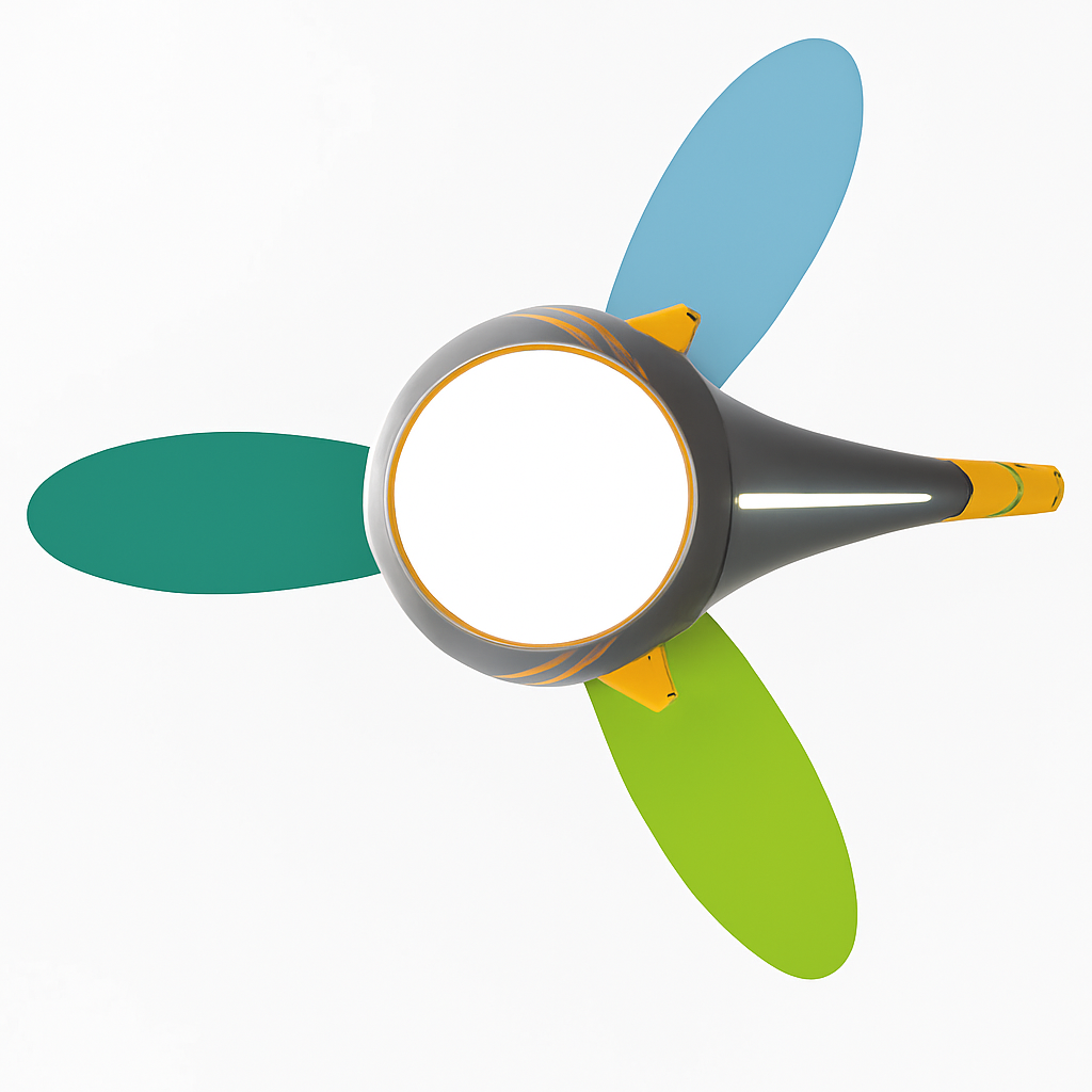 ventilateur créatif hélicoptère pour chambre d'enfant décorative