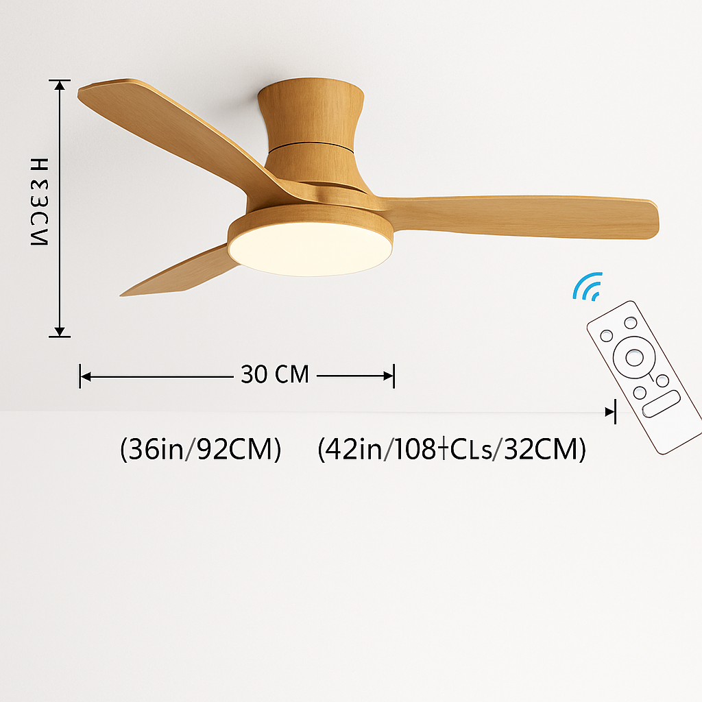 ventilateur de plafond américain léger avec lumière et contrôle électrique