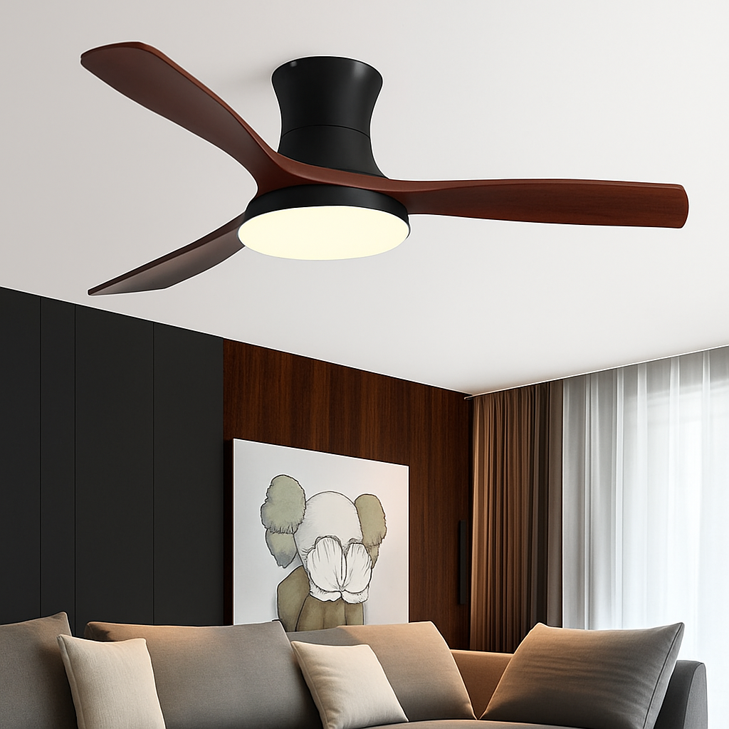 ventilateur de plafond américain léger avec lumière et contrôle électrique