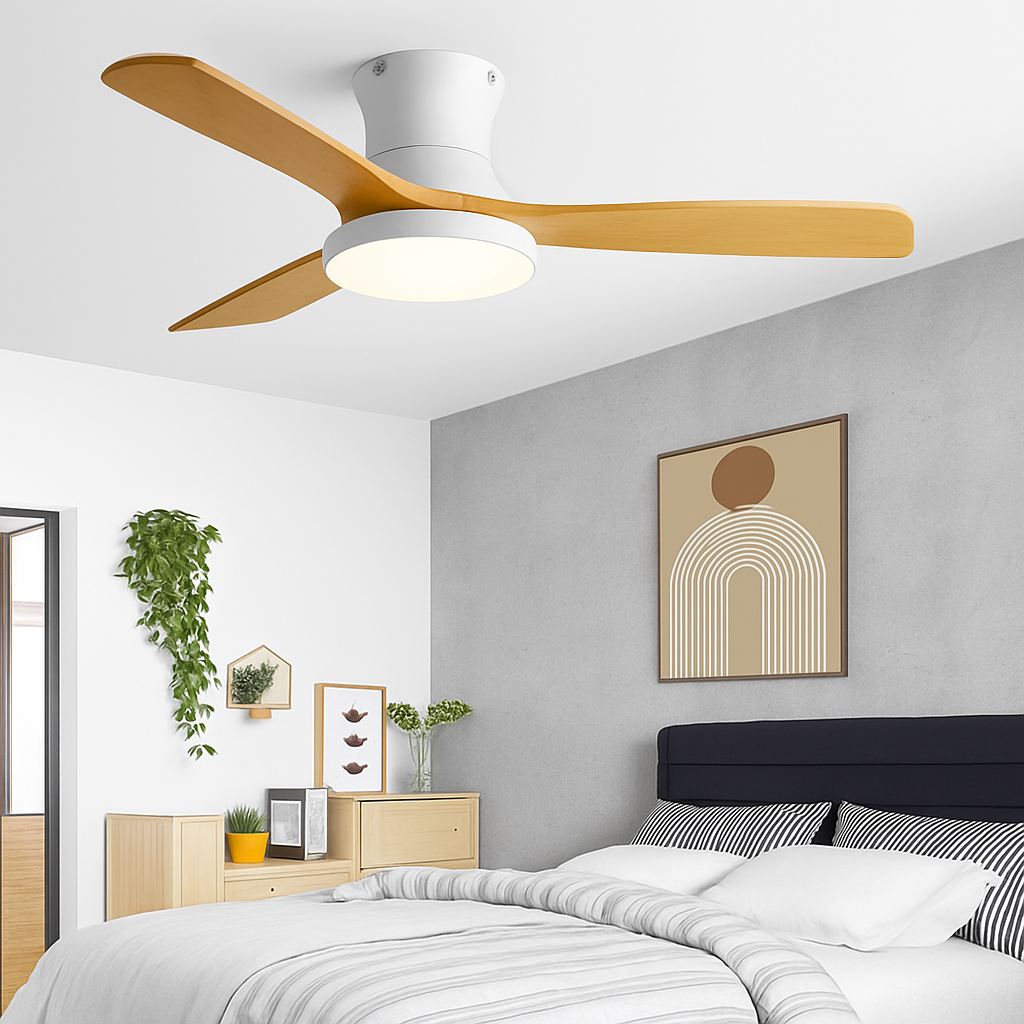 ventilateur de plafond américain léger avec lumière et contrôle électrique