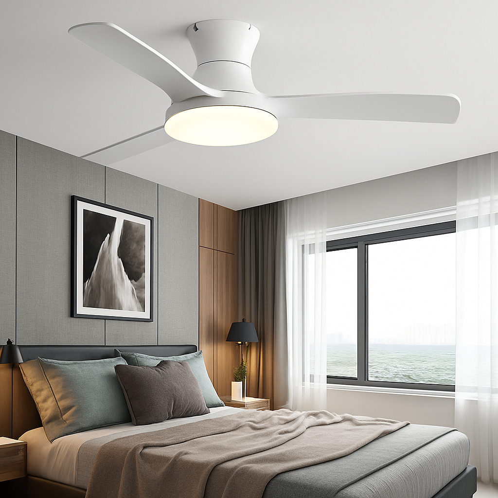 ventilateur de plafond américain léger avec lumière et contrôle électrique