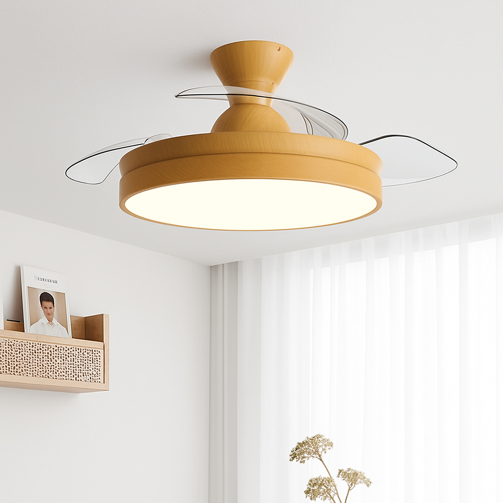 ventilateur de plafond avec lumière et contrôle caché moteur dc