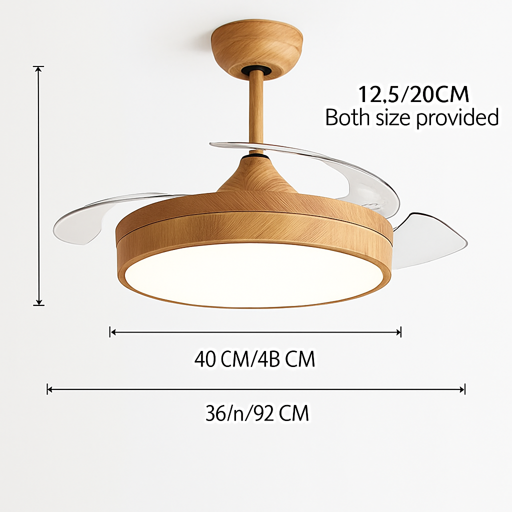 ventilateur de plafond avec lumière et contrôle silencieux