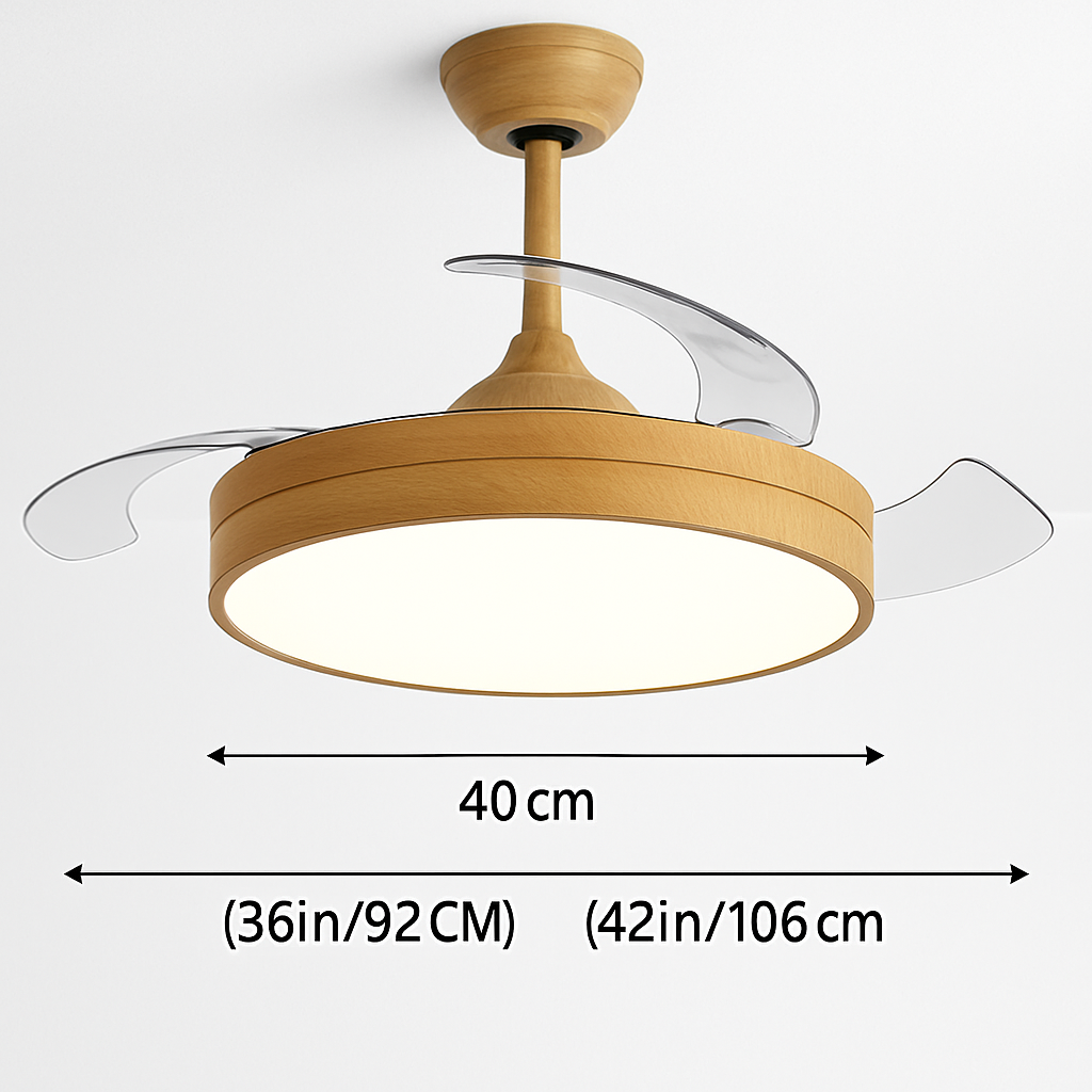 ventilateur de plafond avec lumière et contrôle silencieux