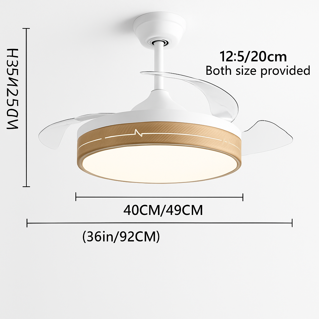 ventilateur de plafond avec lumière et contrôle silencieux