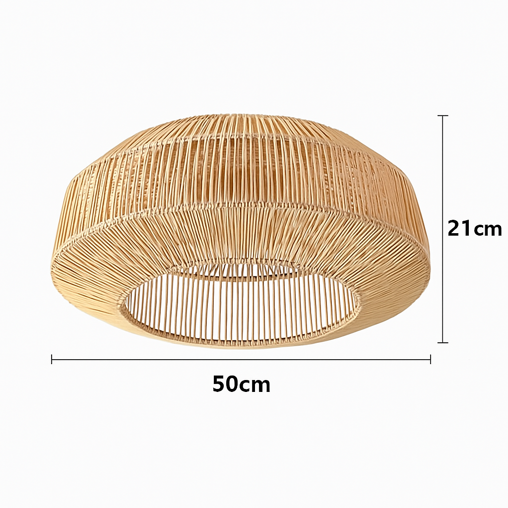 Ventilateur de plafond avec lumière rétro fait à la main en rotin de bambou ventilateur invisible lumières moderne simple Wabi-Sabi lampe de ventilateur de plafond d'îlot de cuisine