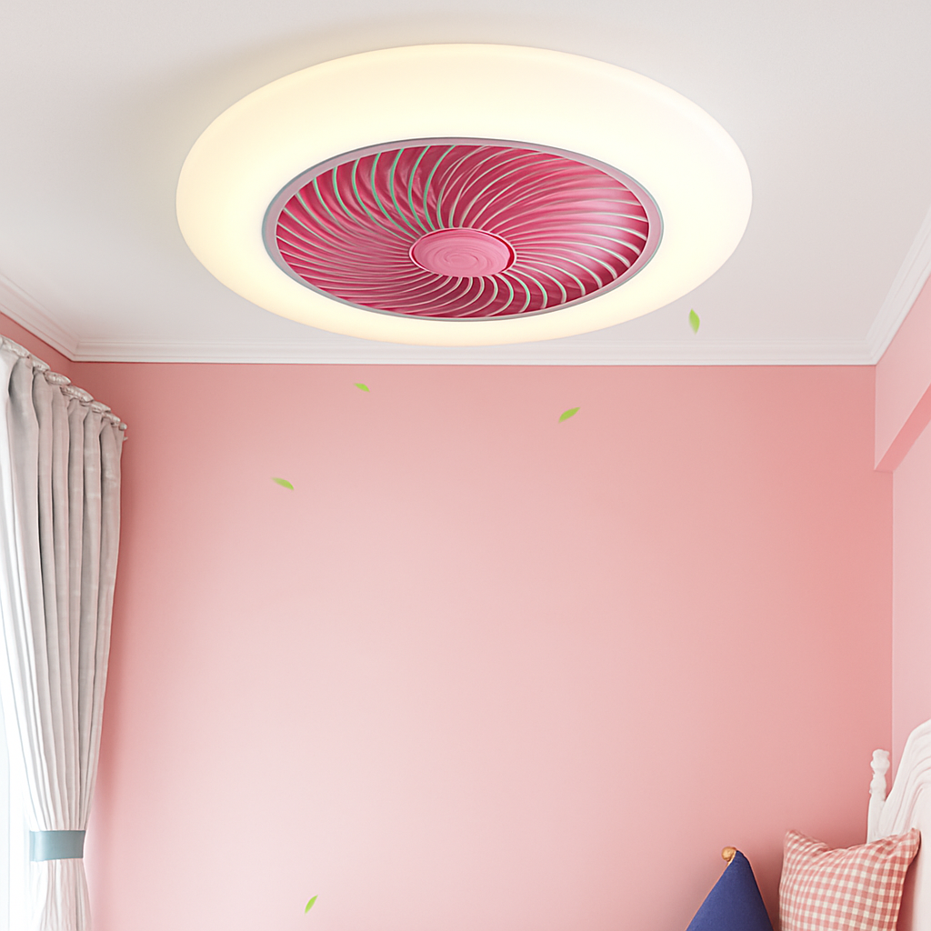 ventilateur de plafond avec télécommande dimmable et lumière LED minimaliste