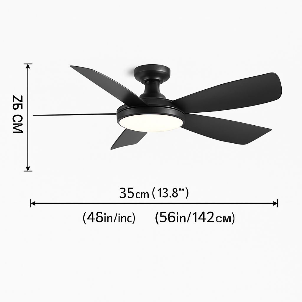ventilateur de plafond bas moderne avec lumière led et télécommande dc