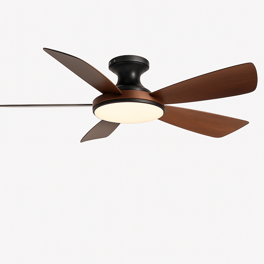 ventilateur de plafond bas moderne avec lumière led et télécommande dc