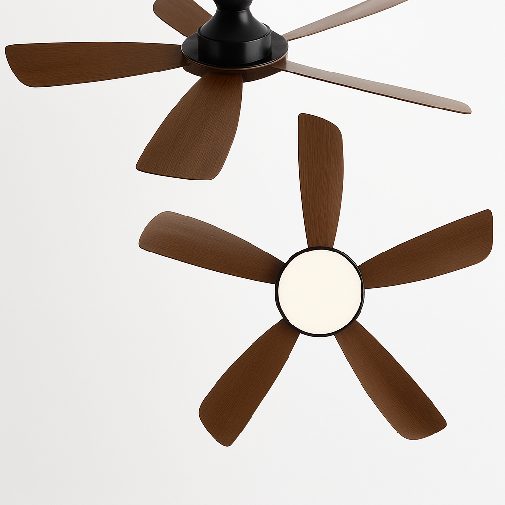 ventilateur de plafond bas moderne avec lumière led et télécommande dc