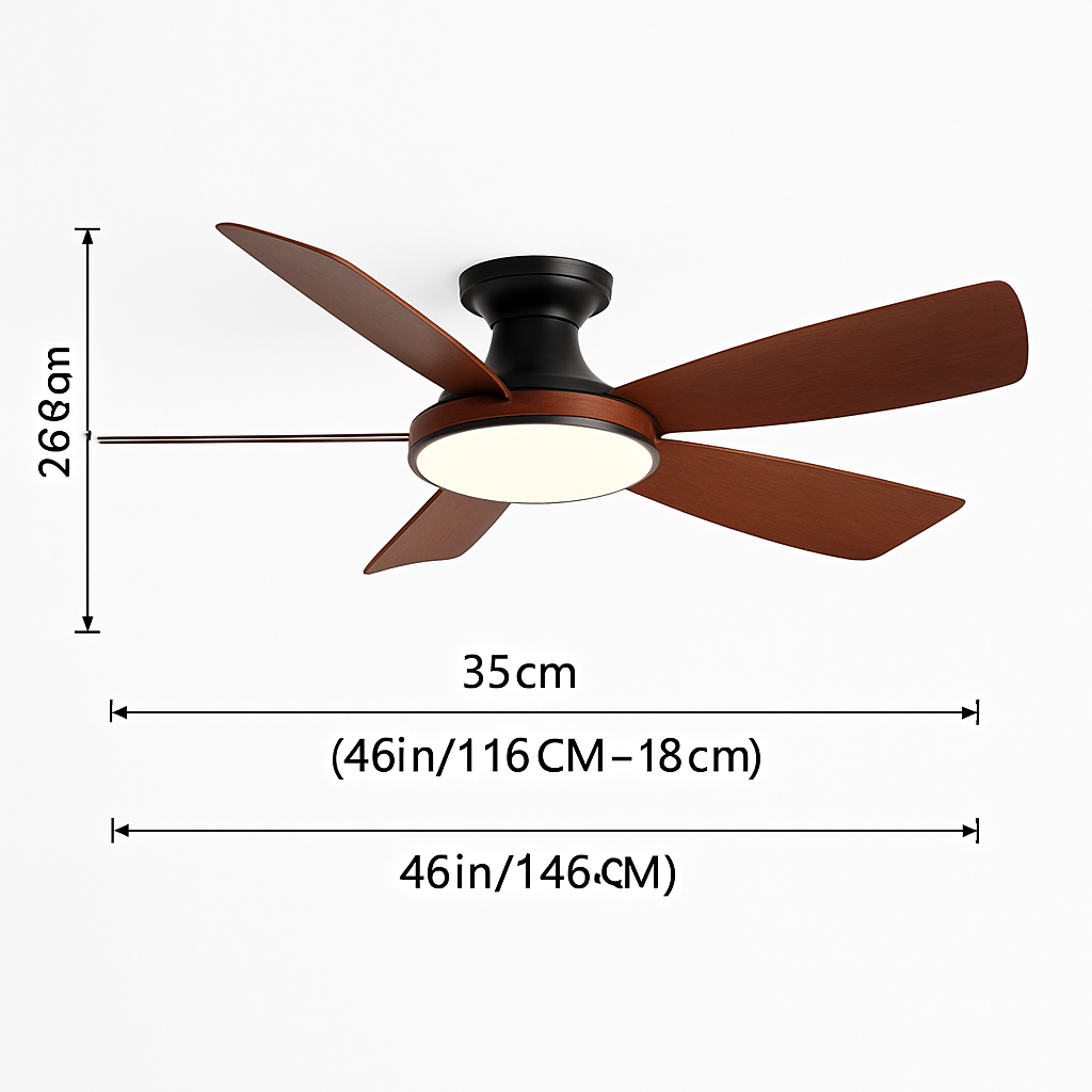 ventilateur de plafond bas moderne avec lumière led et télécommande dc