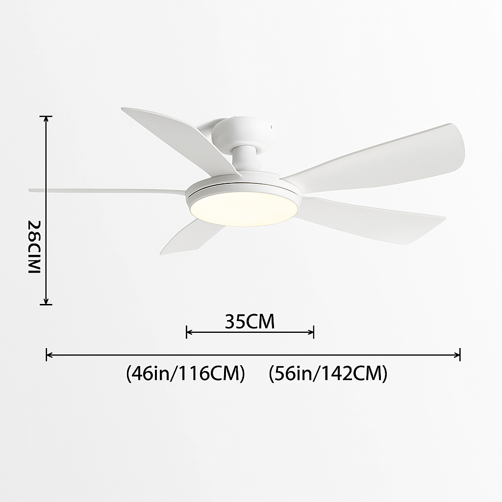 ventilateur de plafond bas moderne avec lumière led et télécommande dc