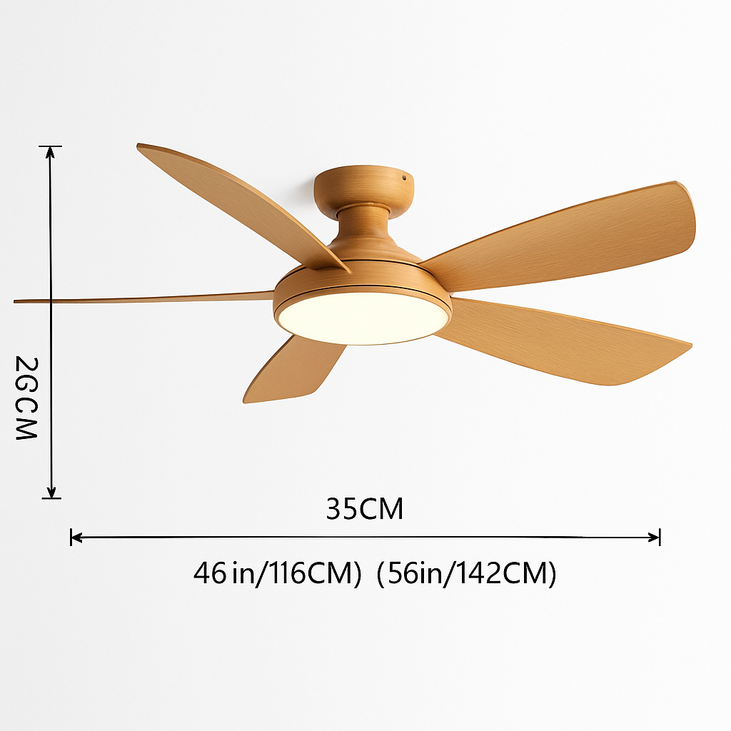 ventilateur de plafond bas moderne avec lumière led et télécommande dc