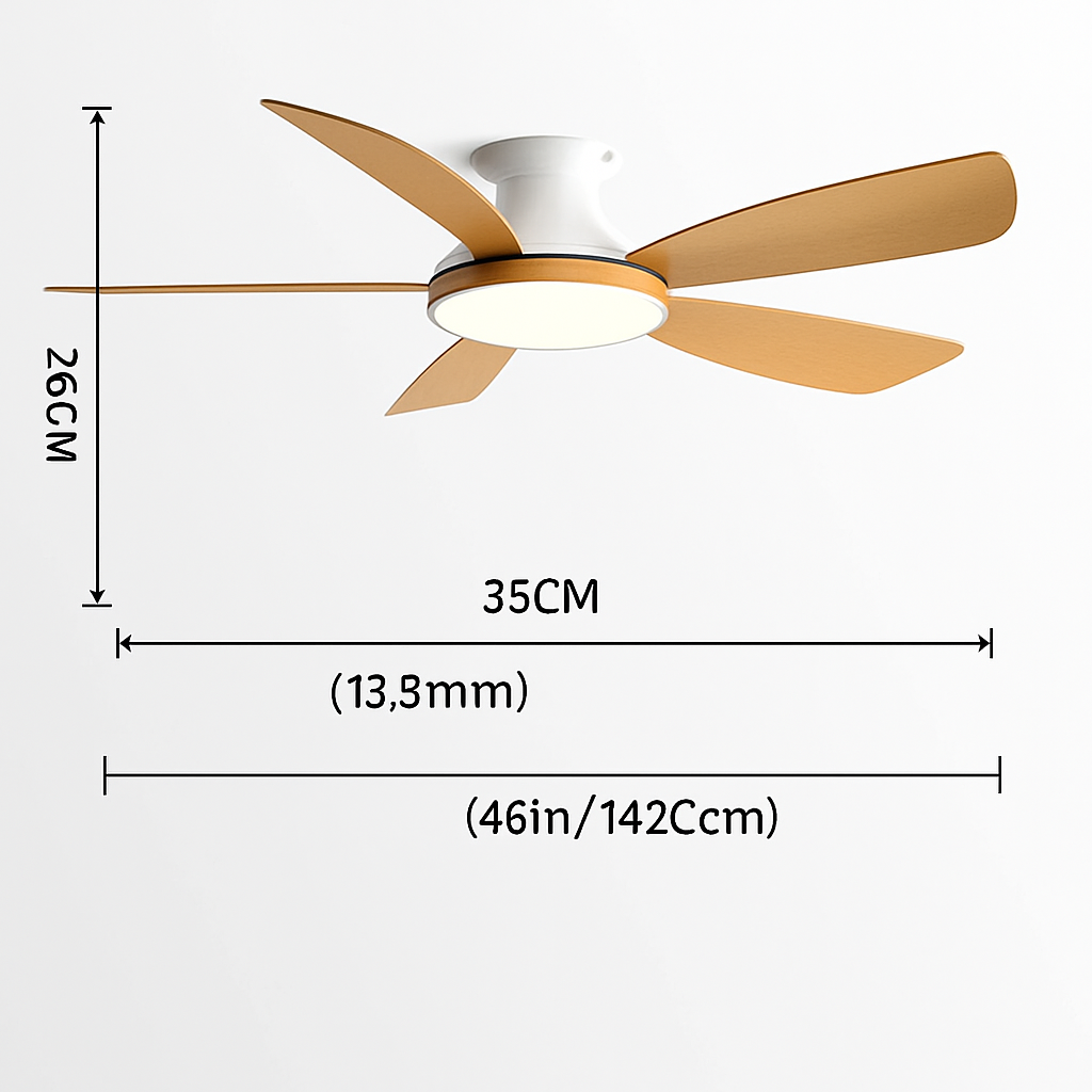 ventilateur de plafond bas moderne avec lumière led et télécommande dc