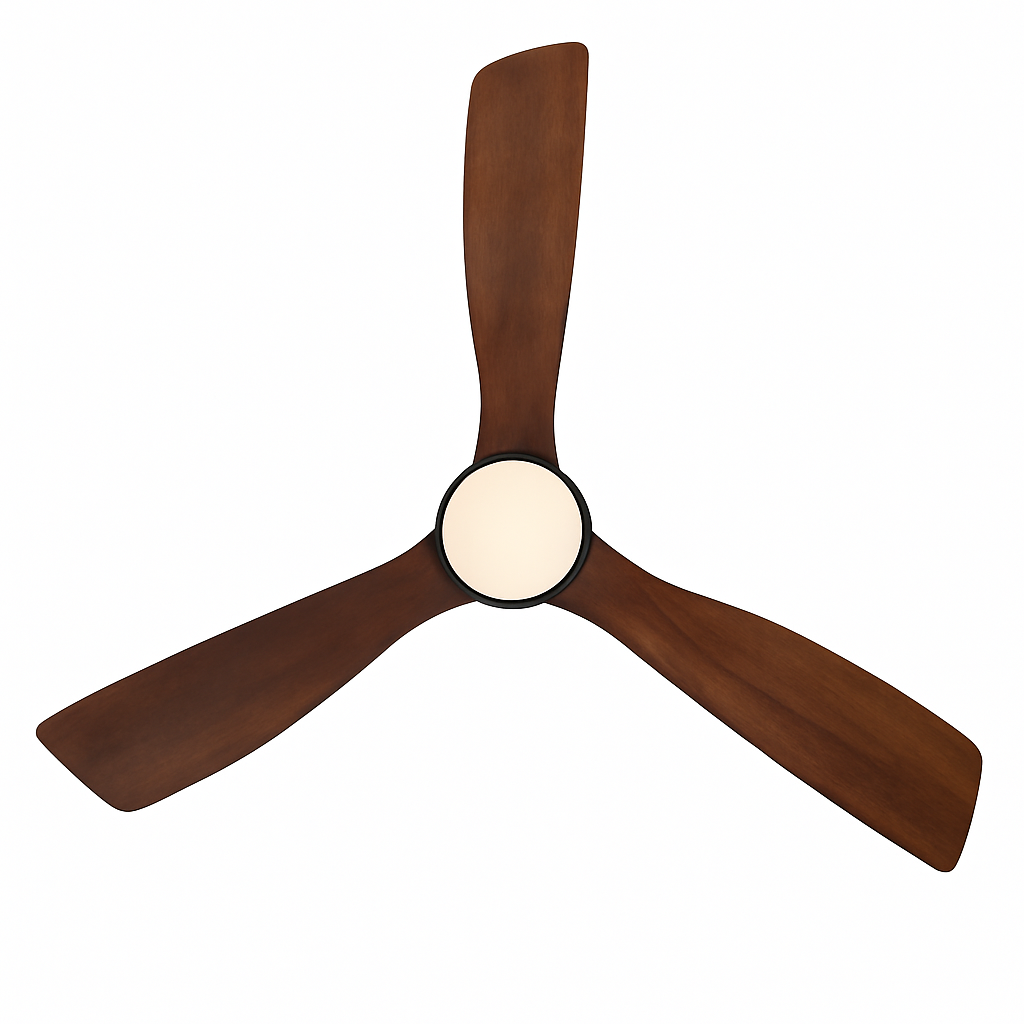 ventilateur de plafond bois 3 pales avec lumière et télécommande