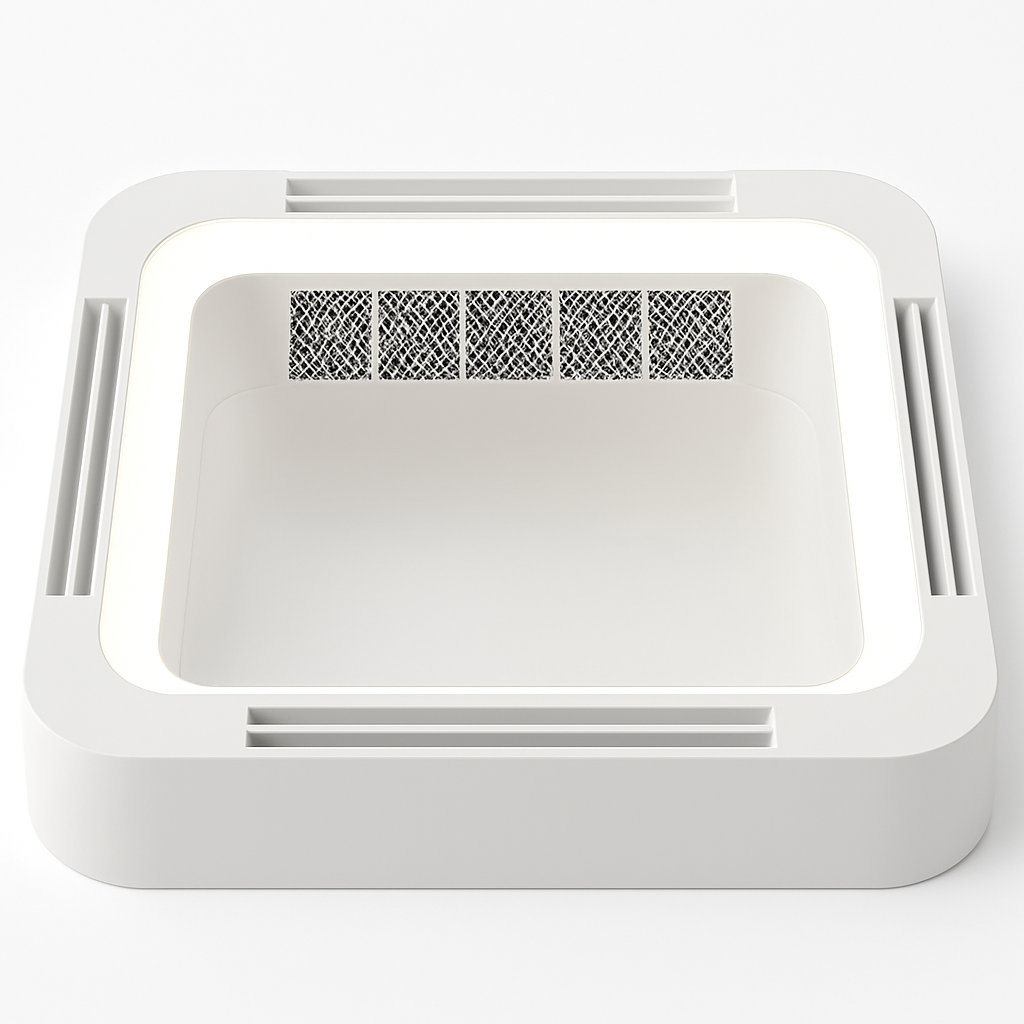 Ventilateur de plafond carré blanc avec application intelligente