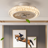 ventilateur de plafond cristal moderne avec lumière télécommande silencieuse 3 vitesses