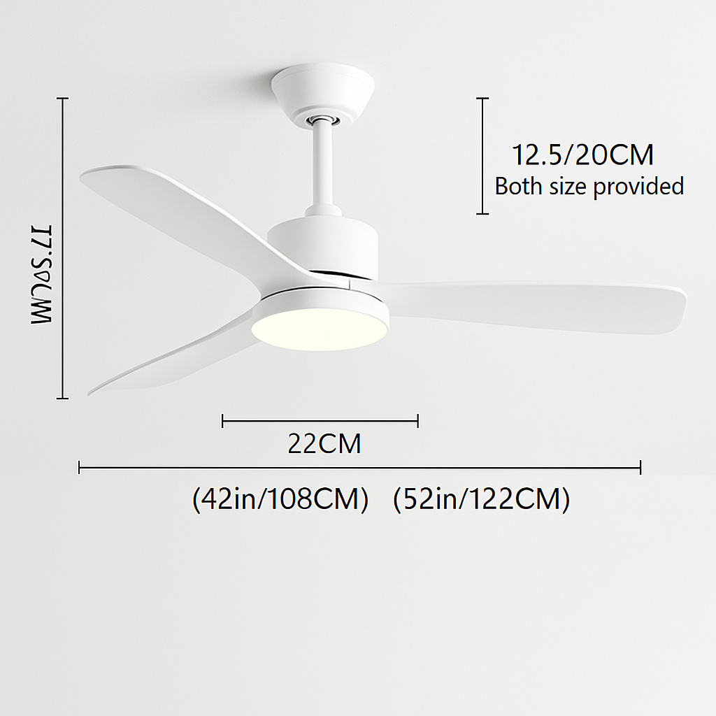 ventilateur de plafond en bois lumineux avec télécommande