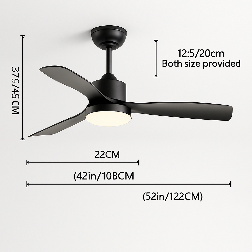 ventilateur de plafond en bois lumineux avec télécommande