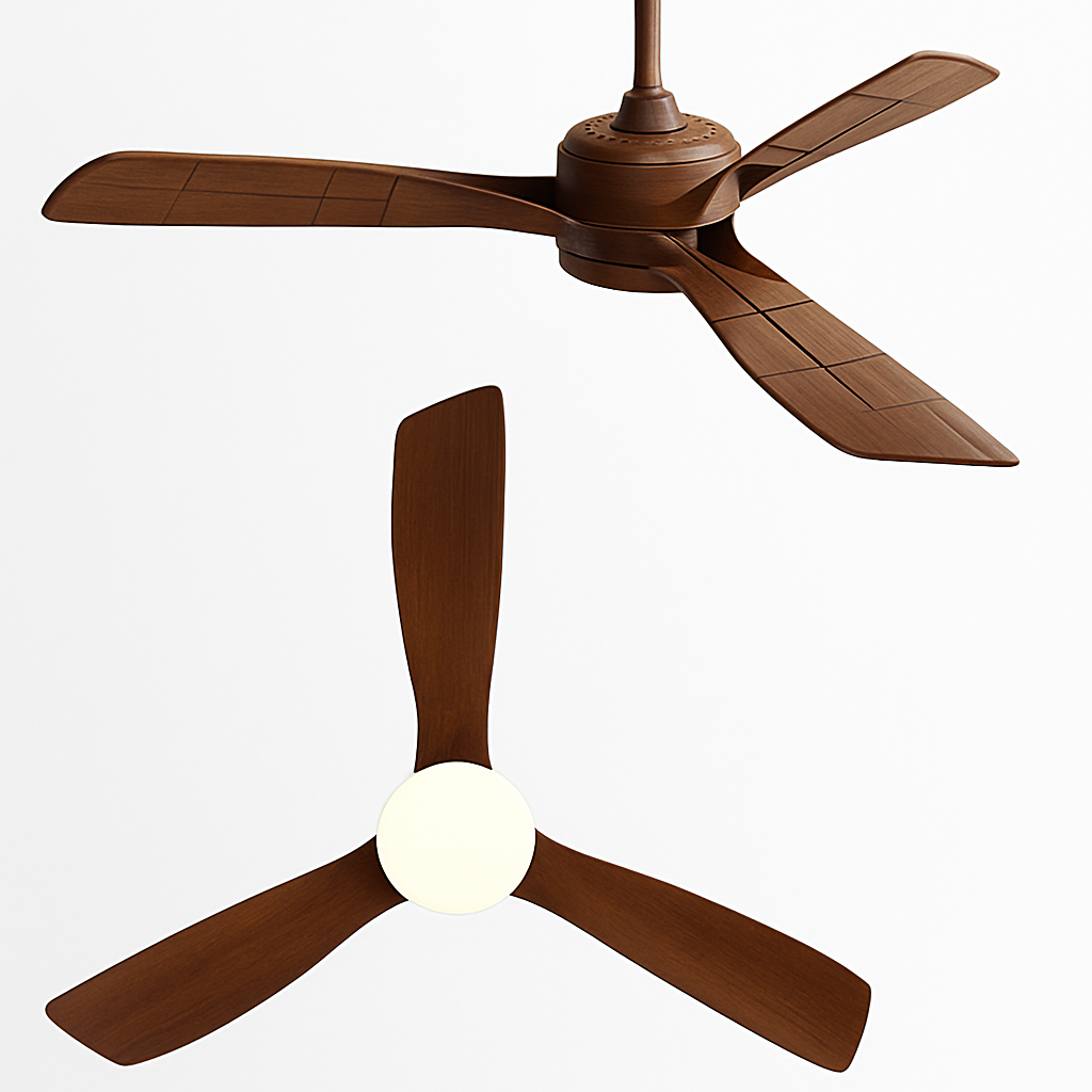 ventilateur de plafond en bois lumineux avec télécommande