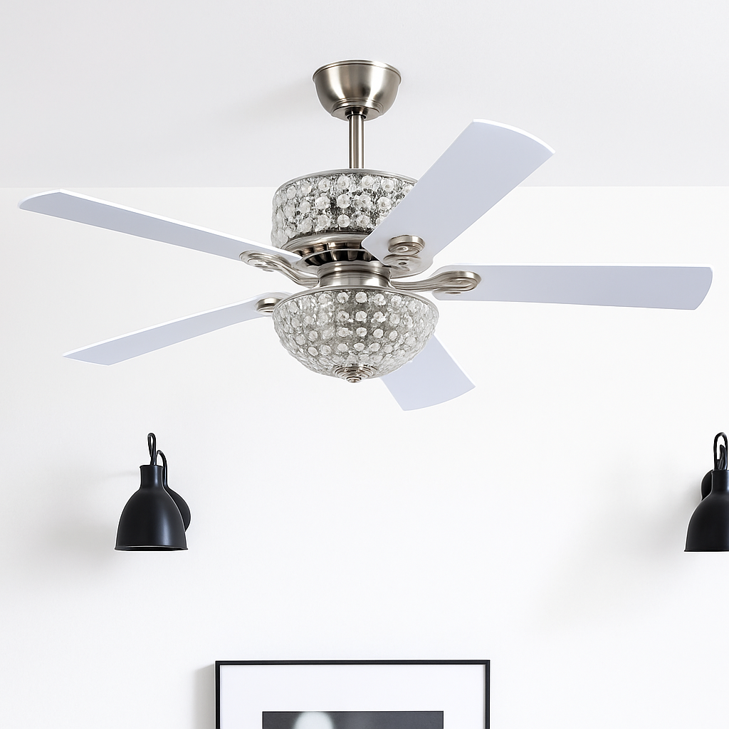 ventilateur de plafond en cristal avec télécommande et lumières