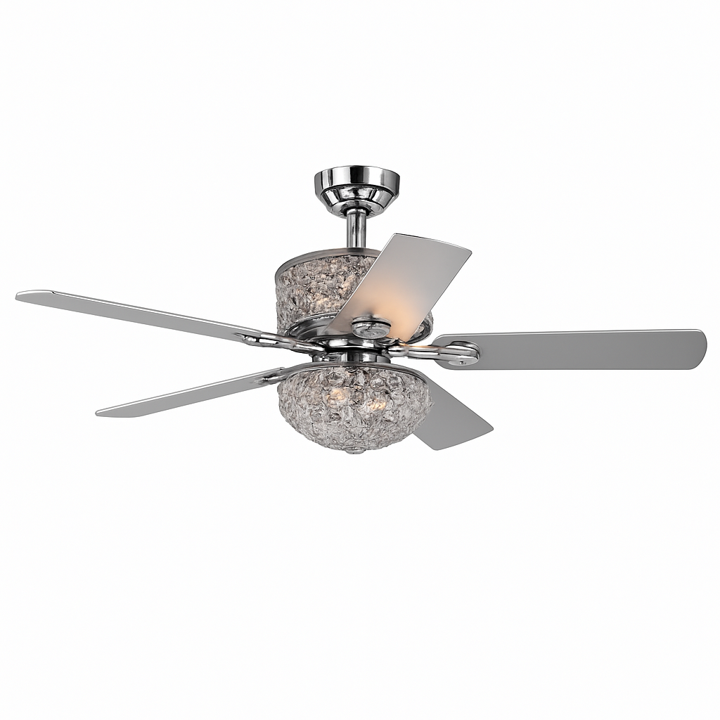 ventilateur de plafond en cristal avec télécommande et lumières