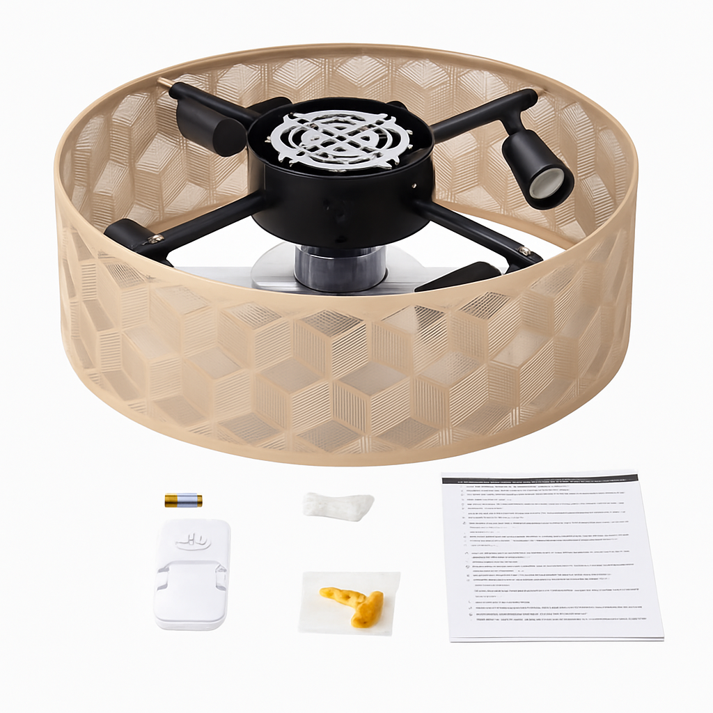 ventilateur de plafond encastré avec éclairage et télécommande