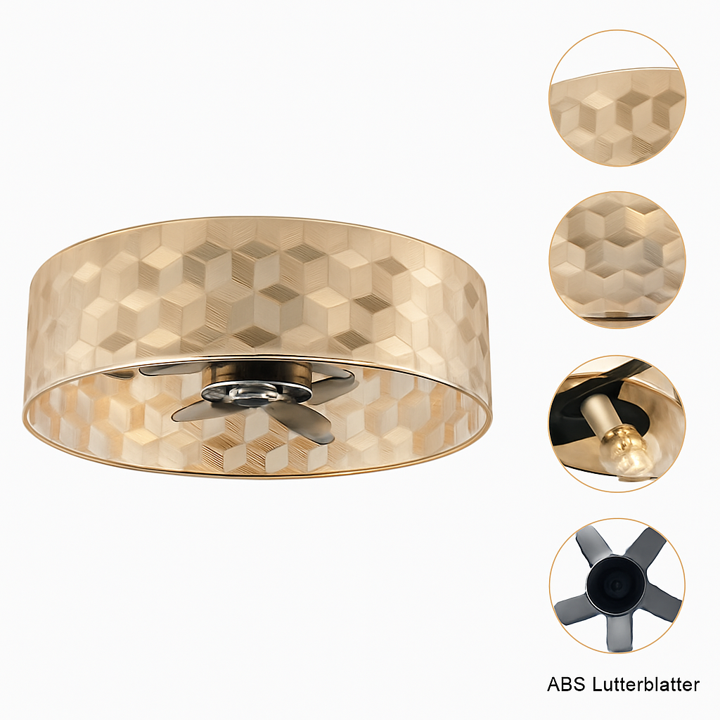 ventilateur de plafond encastré avec éclairage et télécommande
