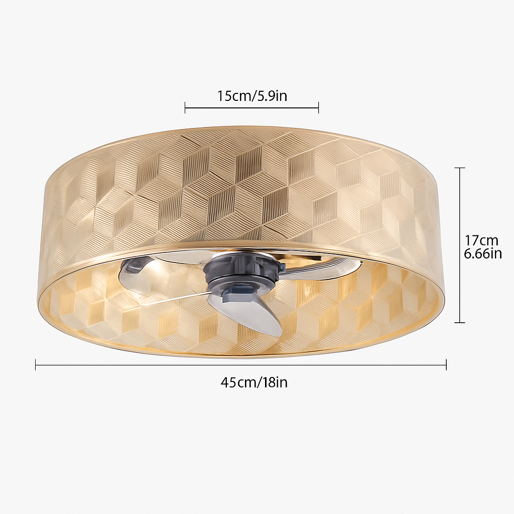 ventilateur de plafond encastré avec éclairage et télécommande
