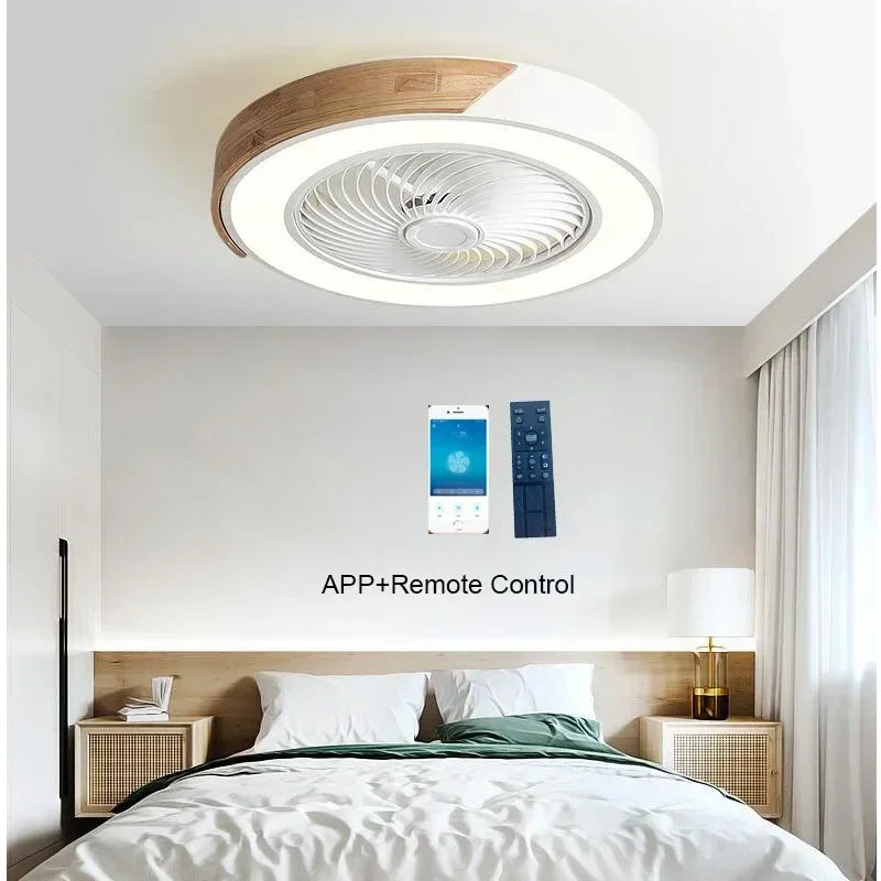 ventilateur de plafond intelligent avec lumière et pales réversibles 6 vitesses