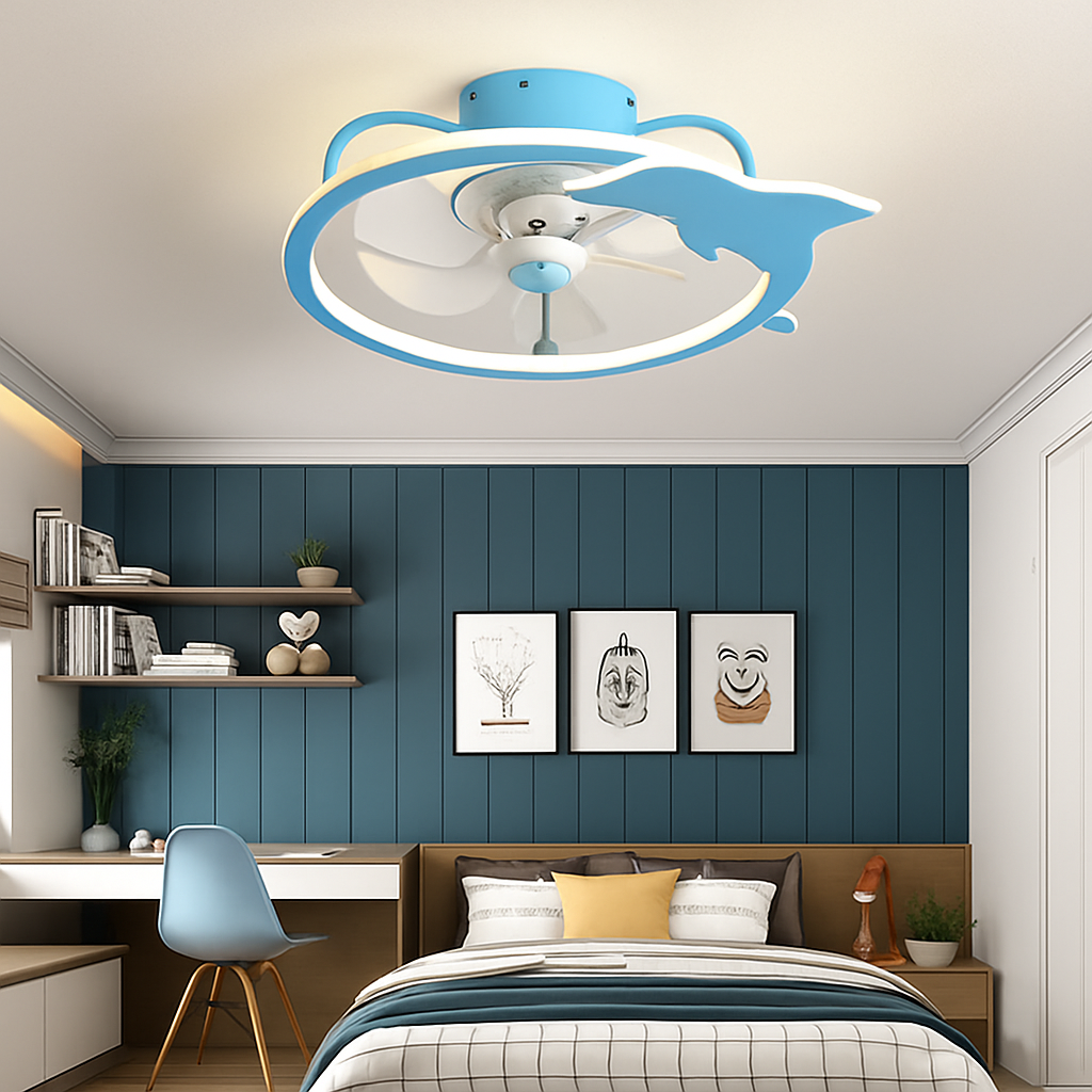 ventilateur de plafond intelligent avec lumières et télécommande