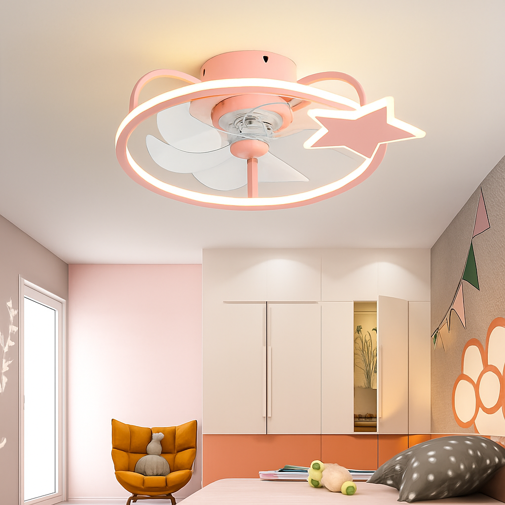 ventilateur de plafond intelligent avec lumières et télécommande