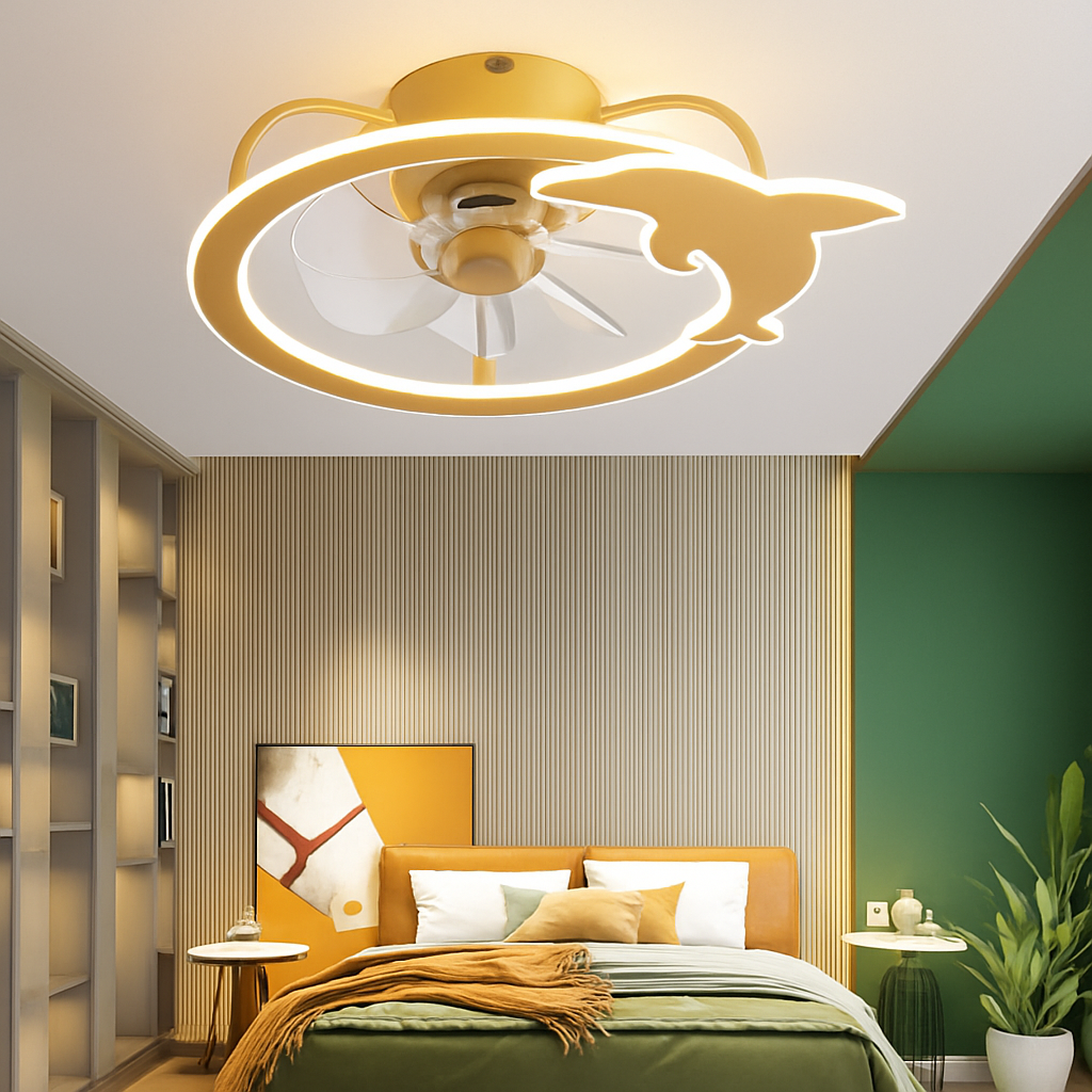 ventilateur de plafond intelligent avec lumières et télécommande