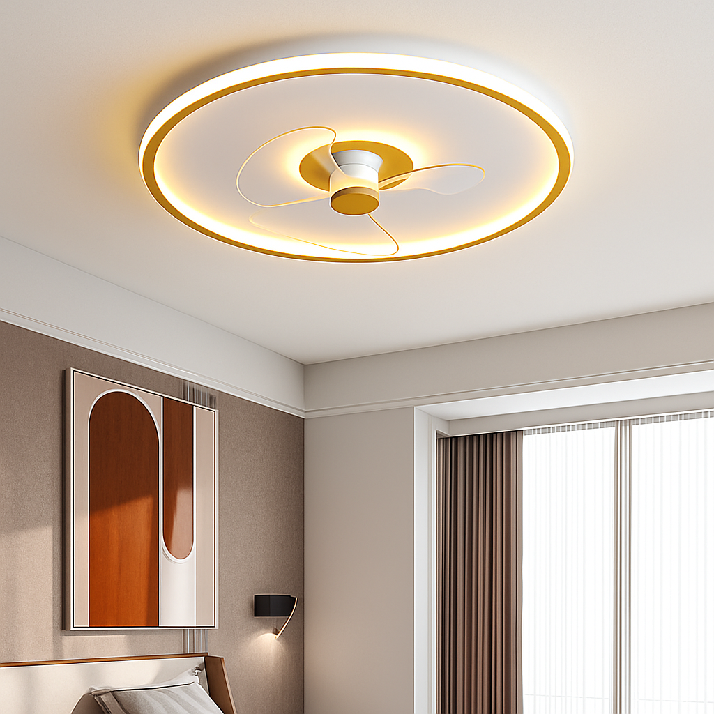 ventilateur de plafond intelligent avec télécommande et éclairage LED