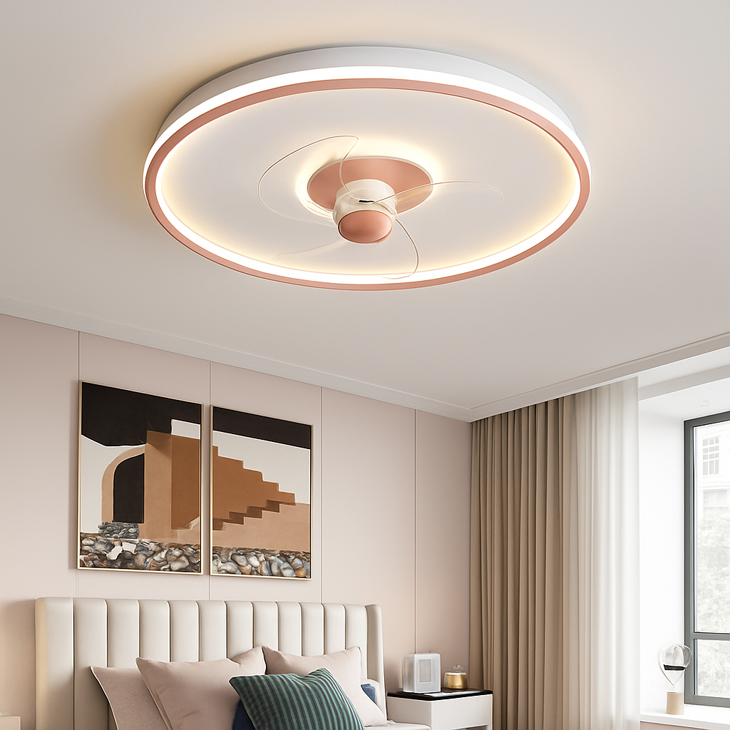 ventilateur de plafond intelligent avec télécommande et éclairage LED