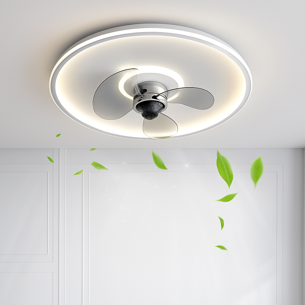 ventilateur de plafond intelligent avec télécommande et éclairage LED