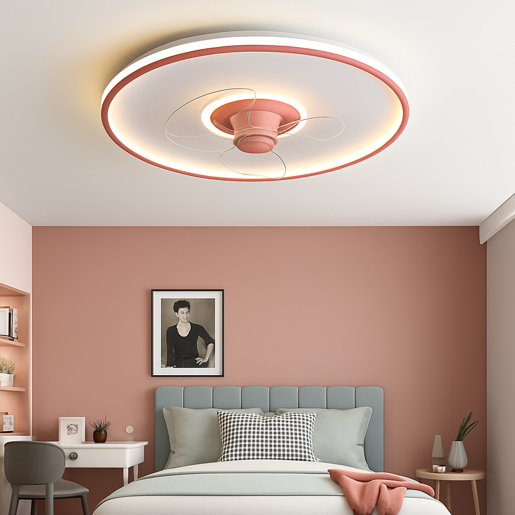 ventilateur de plafond intelligent avec télécommande et éclairage LED